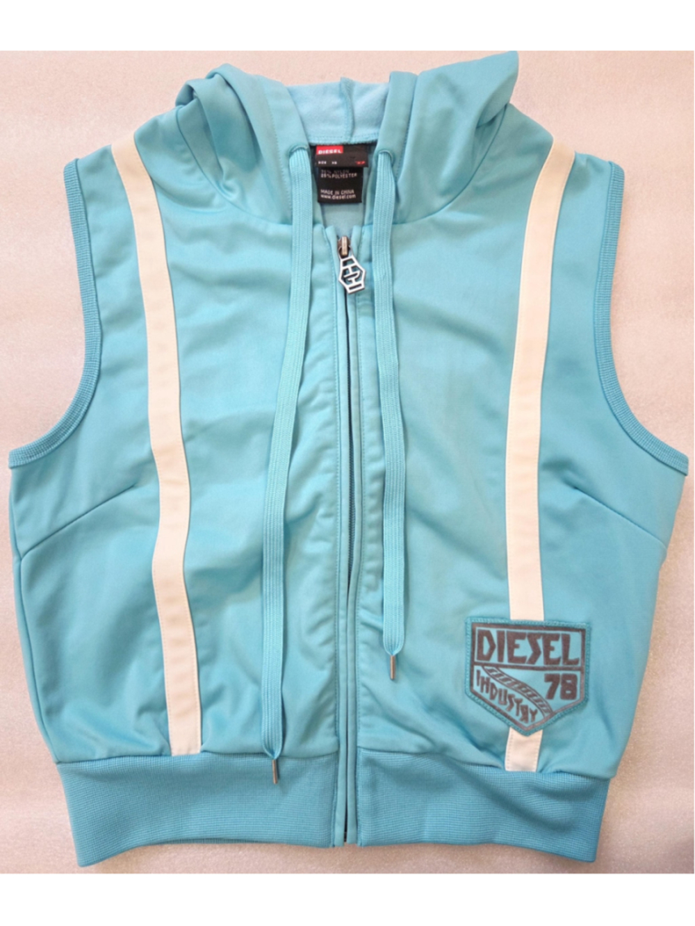 Vintage Y2K Diesel Vest, aqua sleeveless top, Streetwear XS | Light Marks - Picture 3 of 13